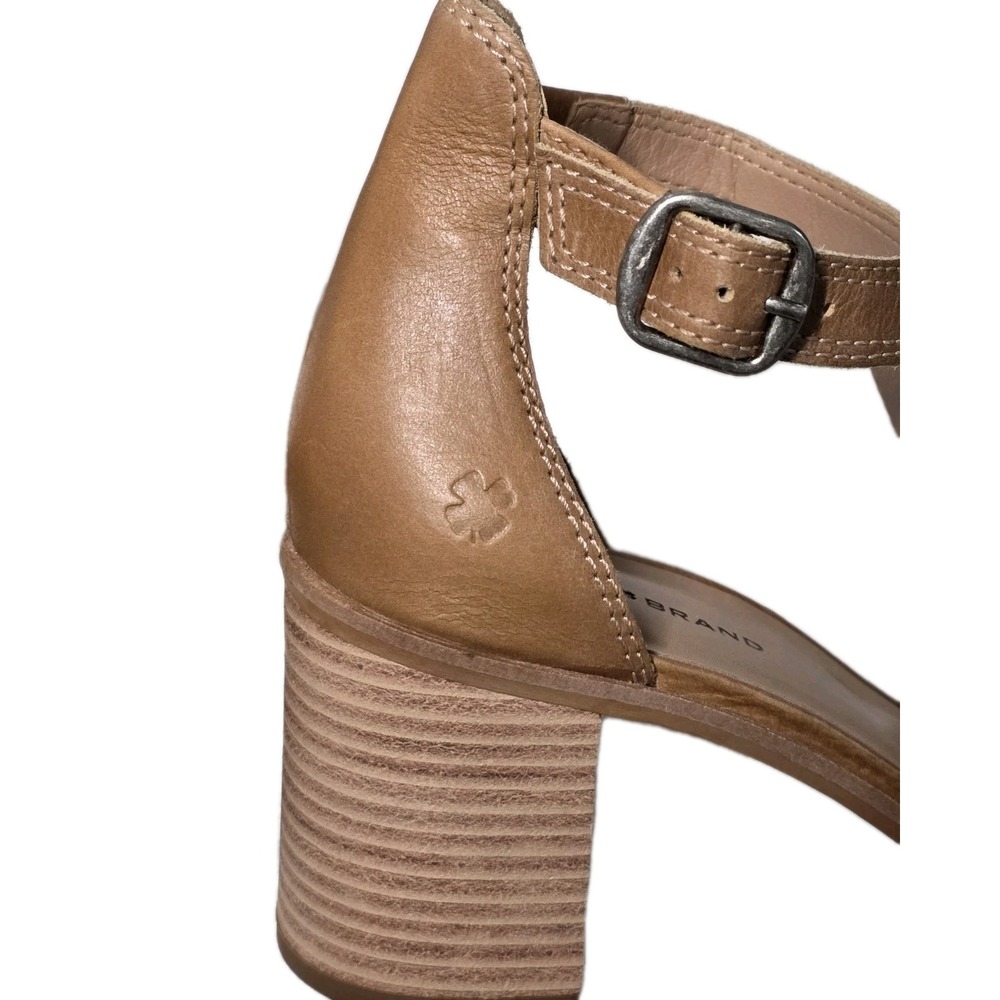 Lucky Brand Womens Sabeni T- Strap Block Heeled Strappy Sandals Tan Size 8.5 M - Picture 5 of 9